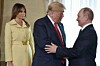 Vladimir Putin s Donaldem Trumpem a Melanií