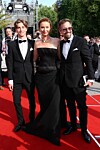 Zahájení 59. ročníku Mezinárodního filmového festivalu Karlovy Vary - Lenka Vlasáková, Jan Dolanský a jejich syn Maximilián