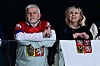 Prezident Petr Pavel s první dámou Evou Pavlovou na hokeji