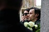 Pohřeb Patrika Hezuckého - Leoš Mareš s Monikou